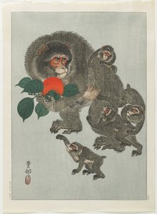 Scimmie e cachi da Ohara Koson